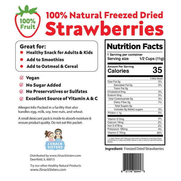 FD Strawberry Snacks - Yum! - Snack Size Freeze Dried Strawberries (0.4 oz)
