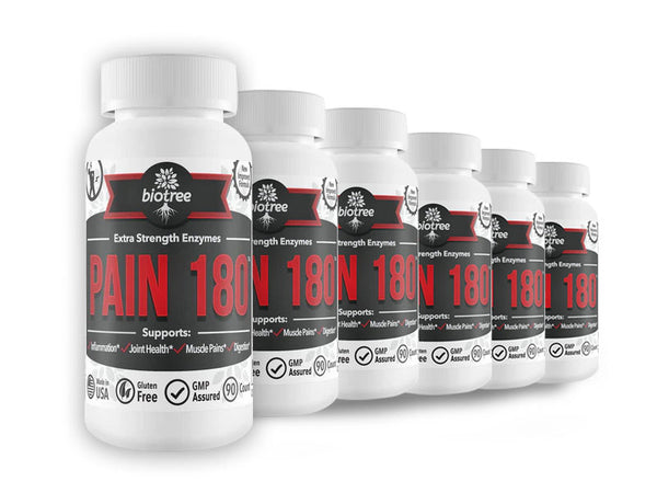 Pain 180 - Extra Strength Proteolytic Enzymes Support: Inflammation, Indigestion, Digestive health, Joint health, Muscle pain